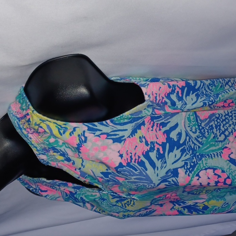 Lilly Pulitzer Mermaid Cove Shift Dress, Sz XL, 20" PTP, 30" L - Picture 3 of 8